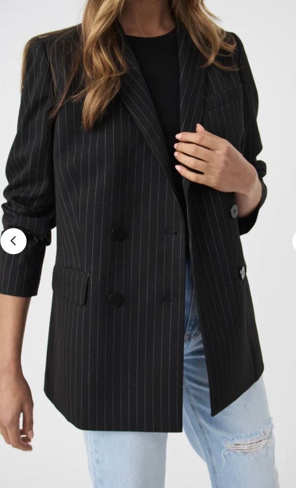 DECJUBA Mara Longline Pinstripe Blazer Jacket