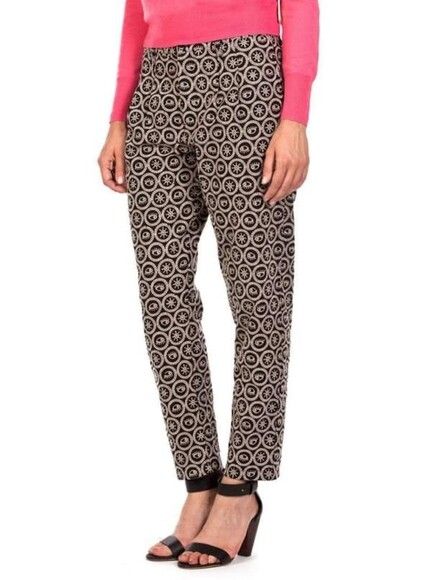 GORMAN Eyes To The Sun Black Embroidered Cotton Office Trousers Pants