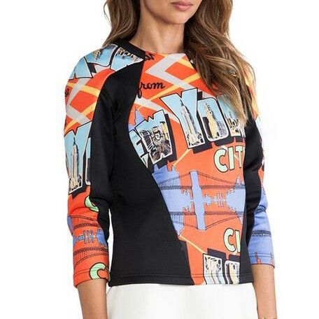 ALICE MCCALL Fast Faster New York City Print Sweater