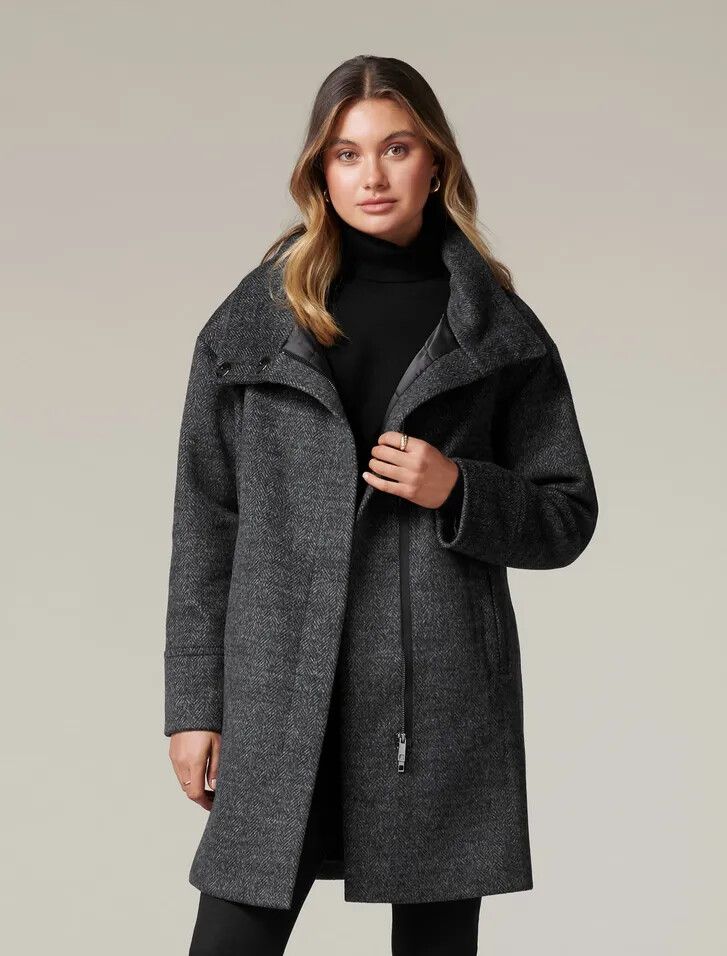 FOREVER NEW Cameo Funnel Neck Wool Luxury Winter Coat Jacket NWT
