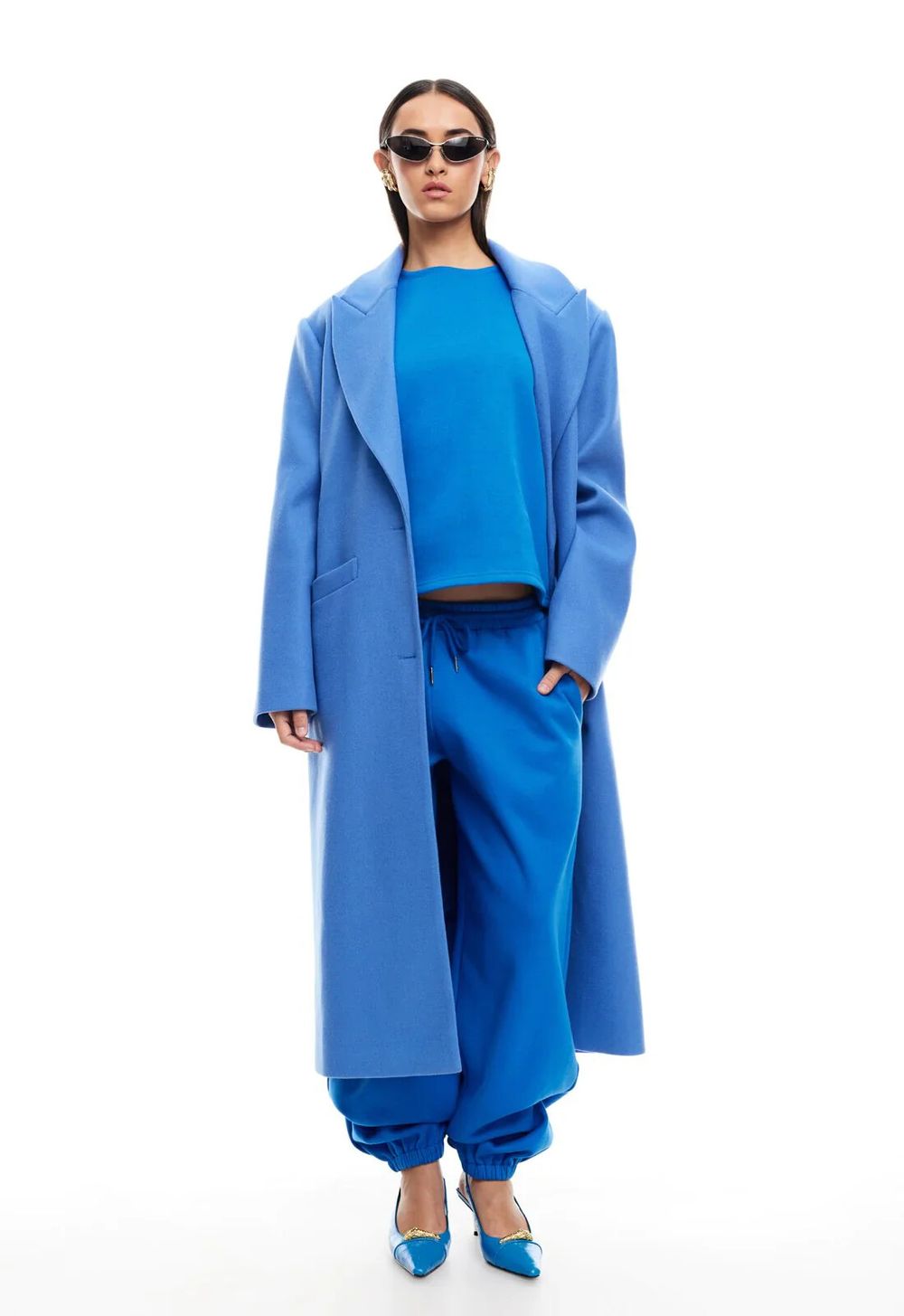 LIONESS Olsen Blue Longline Winter Over Coat NWT