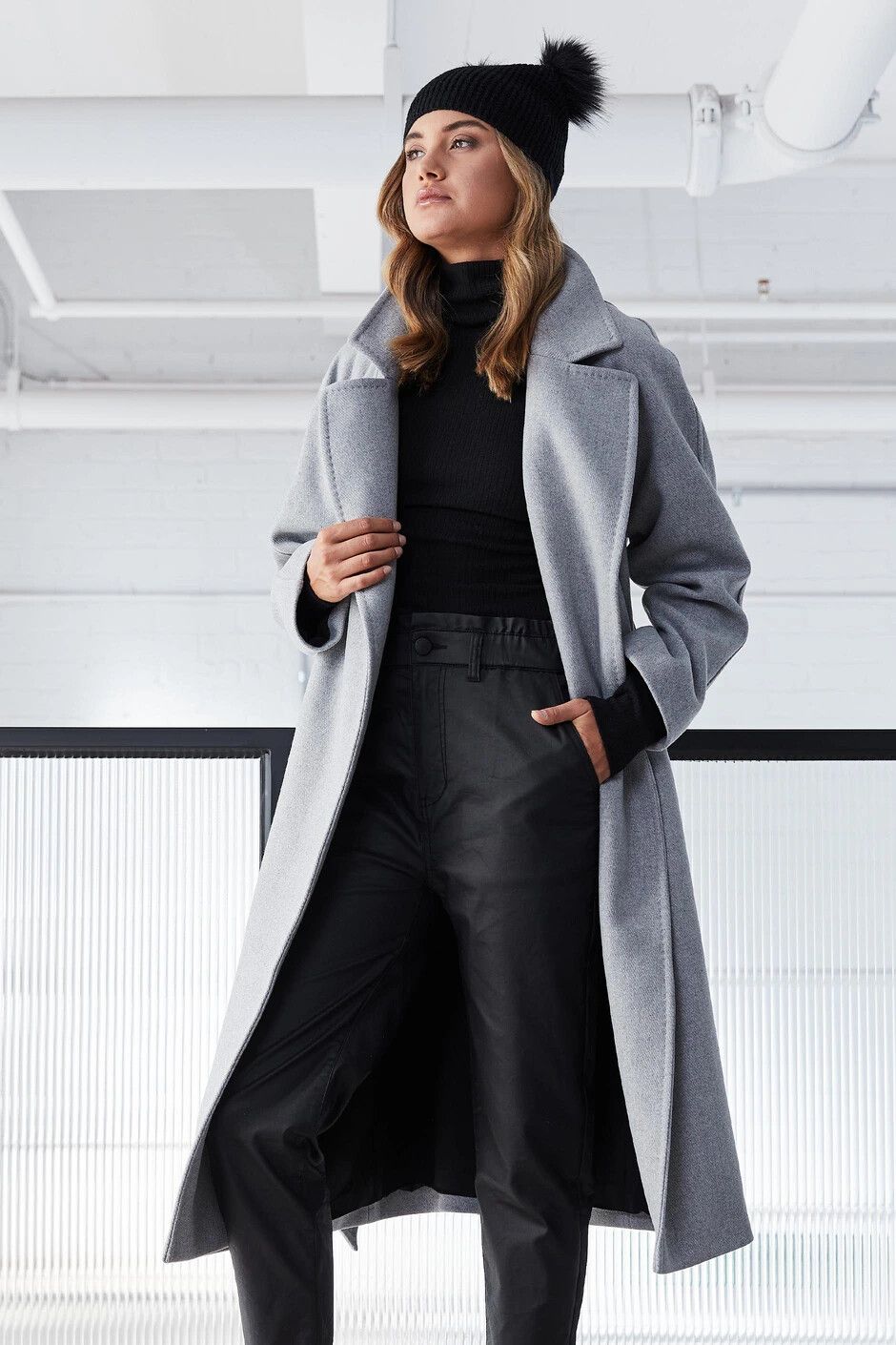DECJUBA Grey Crombie Winter Coat NWT
