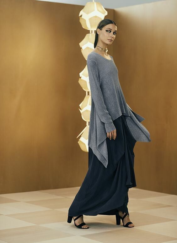 SASS & BIDE Empress Okura The Pilgrimmage Metallic Silver Blue Long Sleeve Knit Top Sweater Jumper