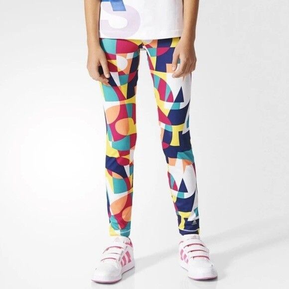ADIDAS Climalite Multicoloured Running Gym Tights Leggings NWT