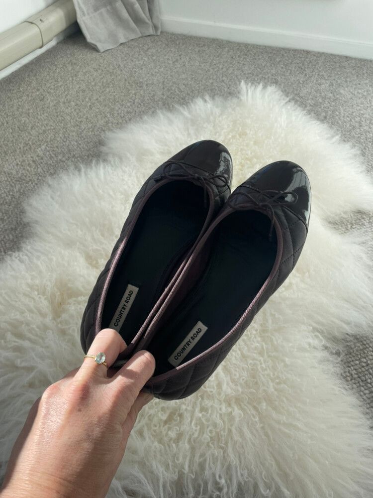 Claudia Quilted Ballet Flat - Burgundy 39