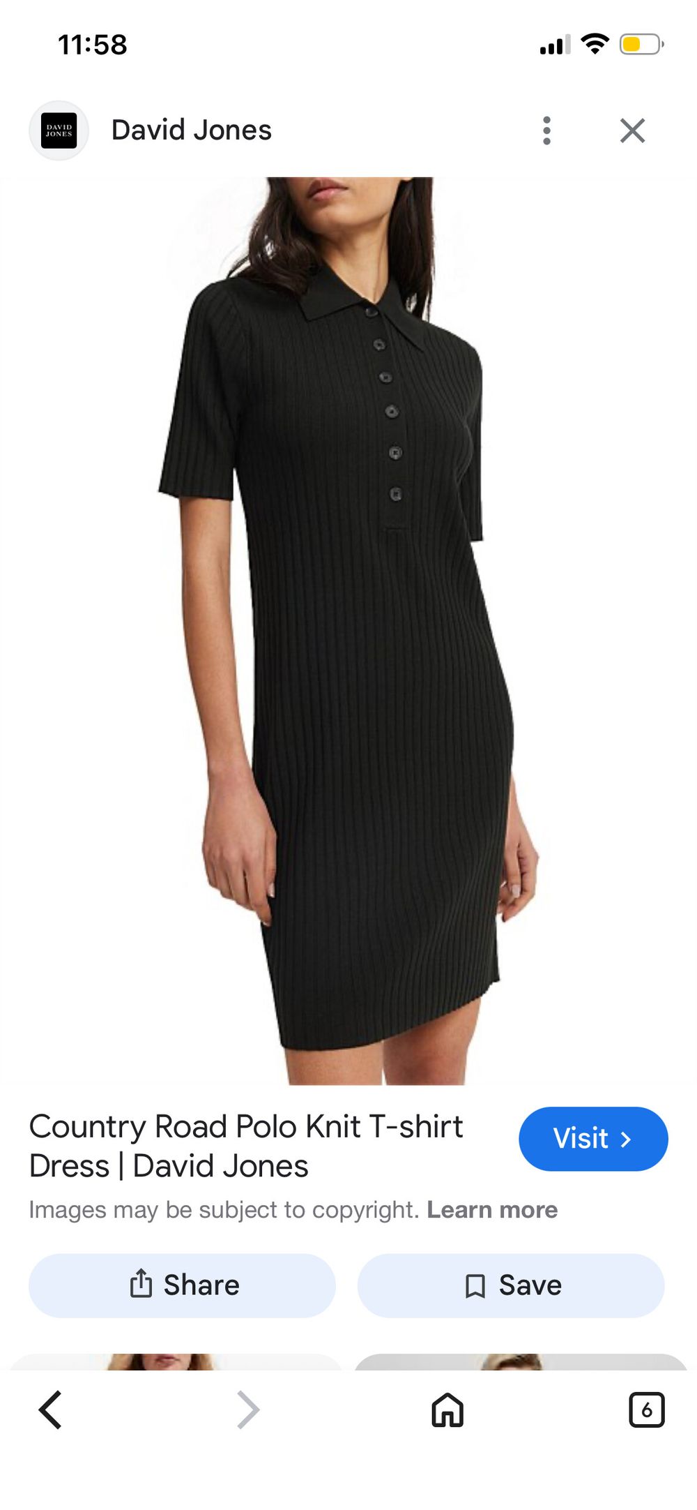 Country Road Black Ribbed Polo Dress