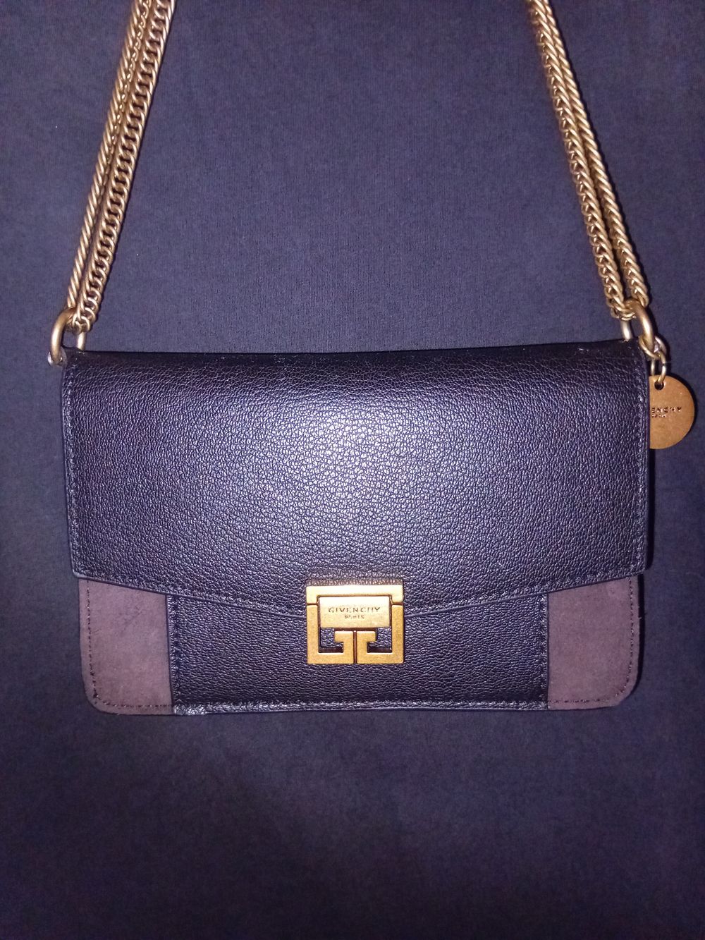 Givenchy Black GV3 gold chain mini shoulder bag