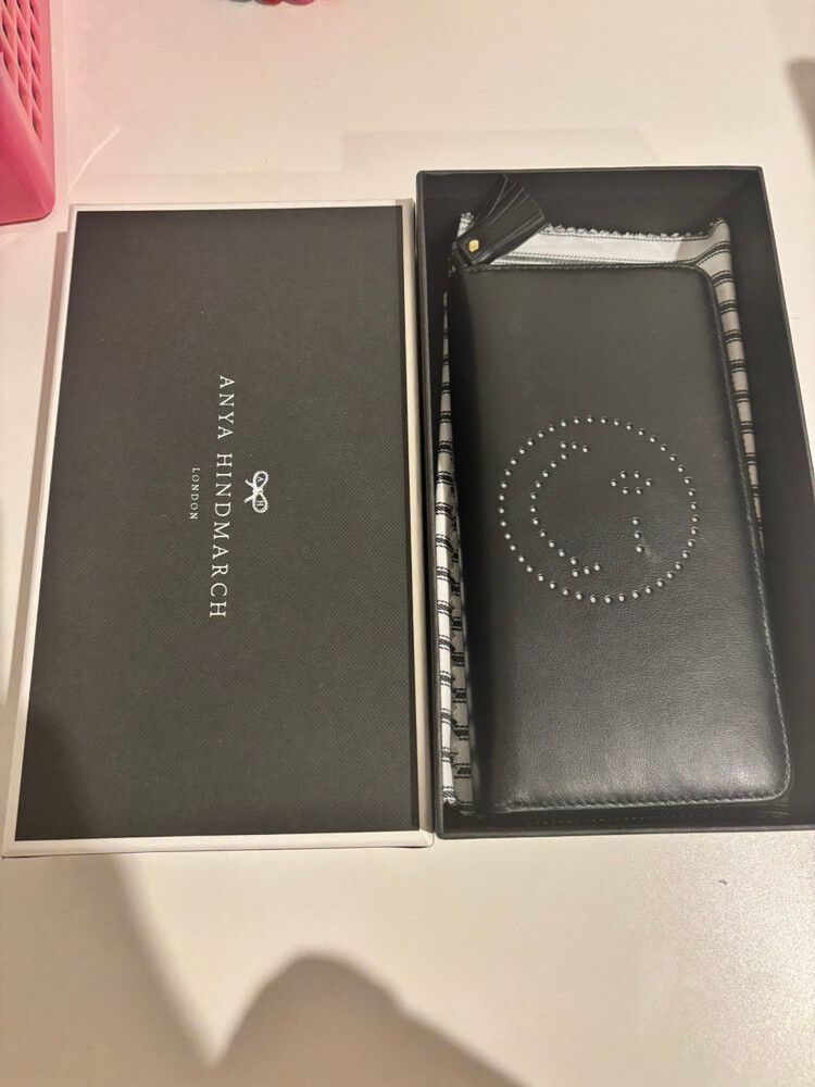 Anya Hindmarch Black Zip Wallet