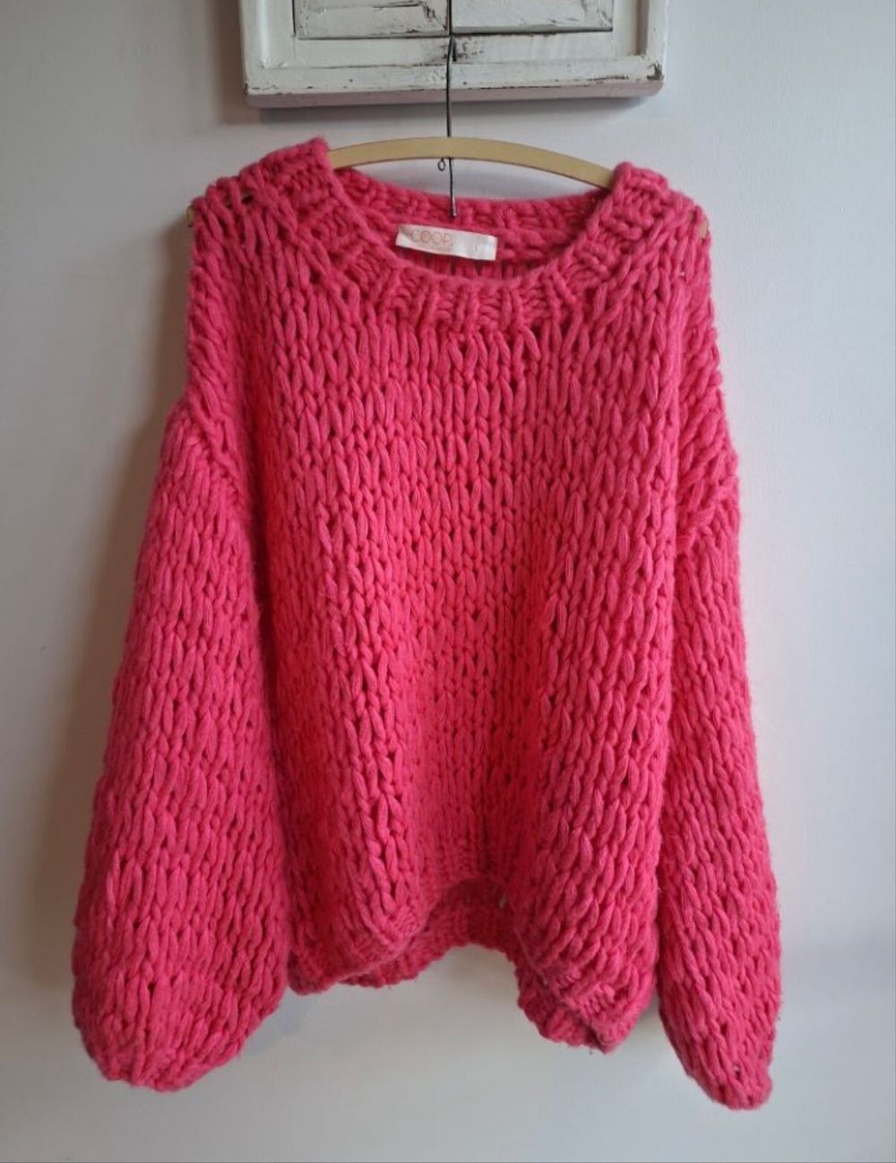 Coop Pink Chunky Knit Jumper L