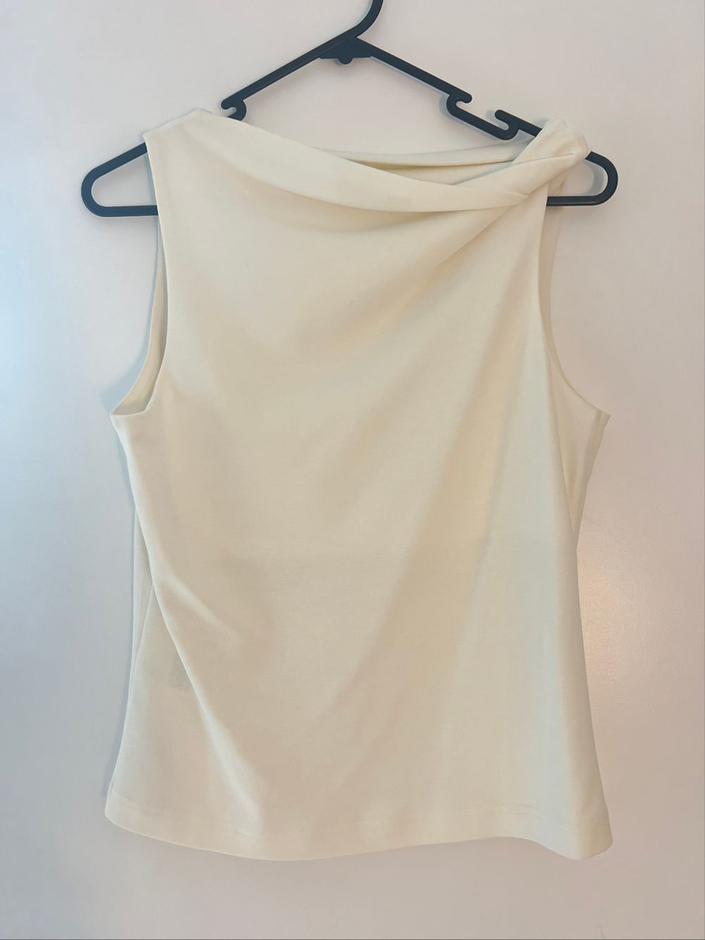 COS Cream Asymmetric Neck Top