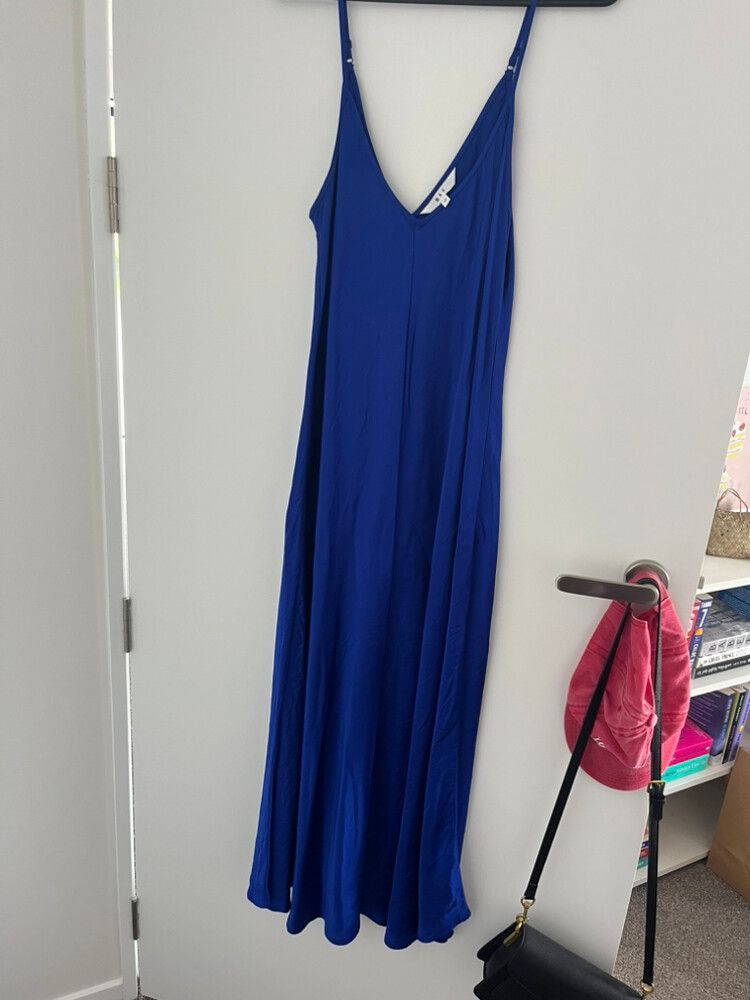MAX - Cobalt Blue Maxi Slip Dress on Designer Wardrobe MAX - Cobalt Blue Maxi Slip Dress on Designer Wardrobe
