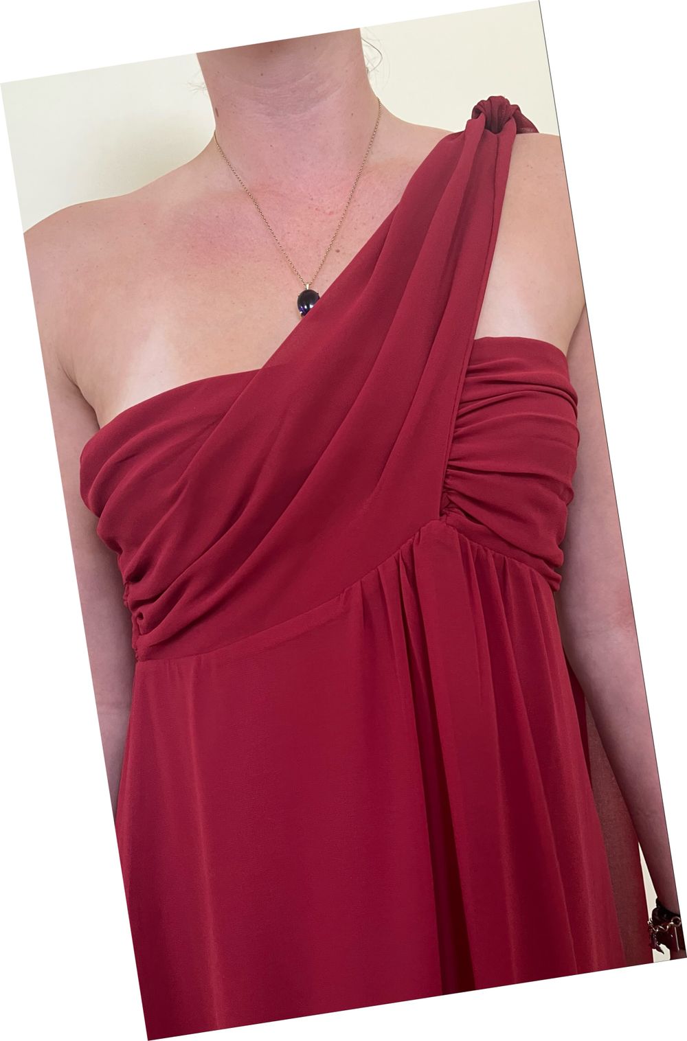 Red One Shoulder Maxi Dress