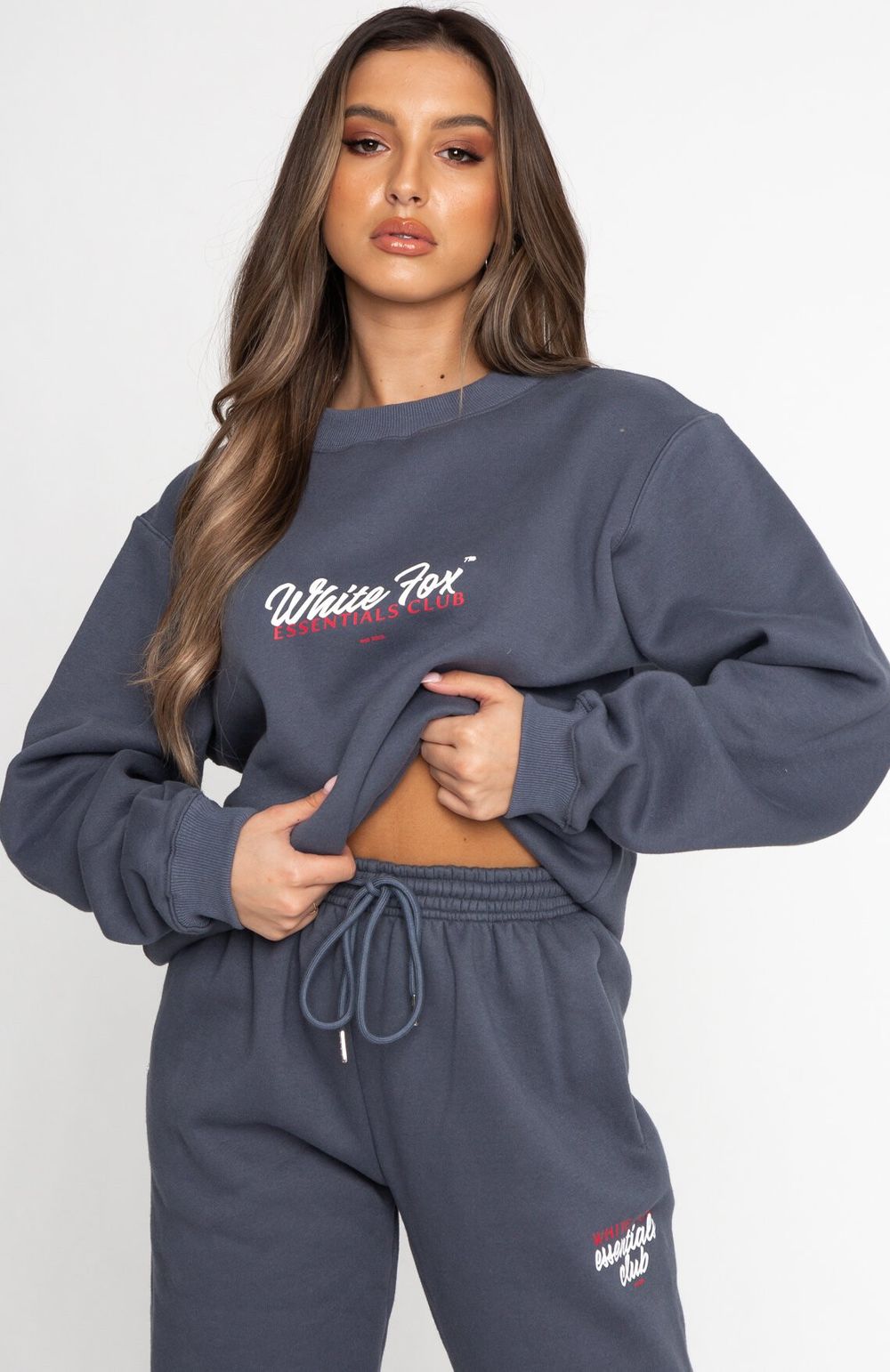 white fox essentials club sweatshirt