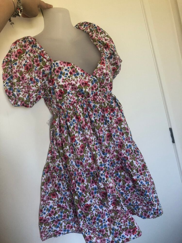 Dotti X Bridgerton Floral Short Dress Puff Sleeves