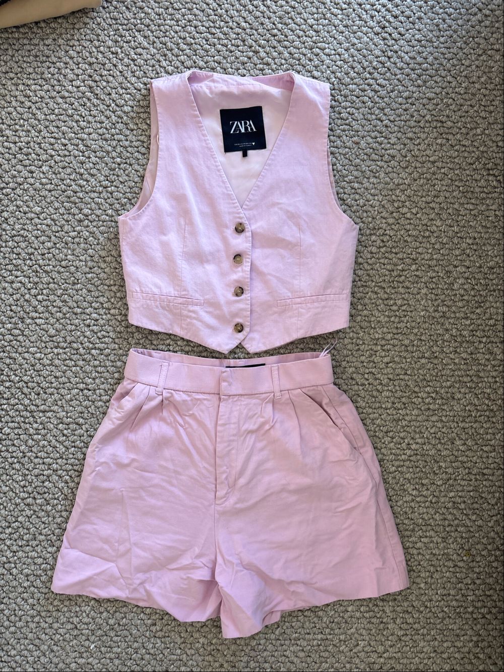 Zara pink set XS vest and S shorts