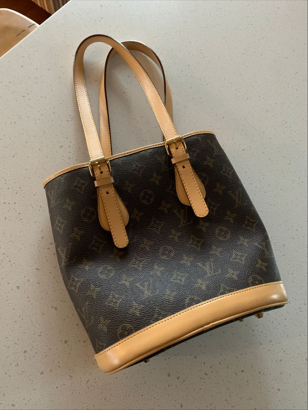 Brown Monogram Bucket Bag