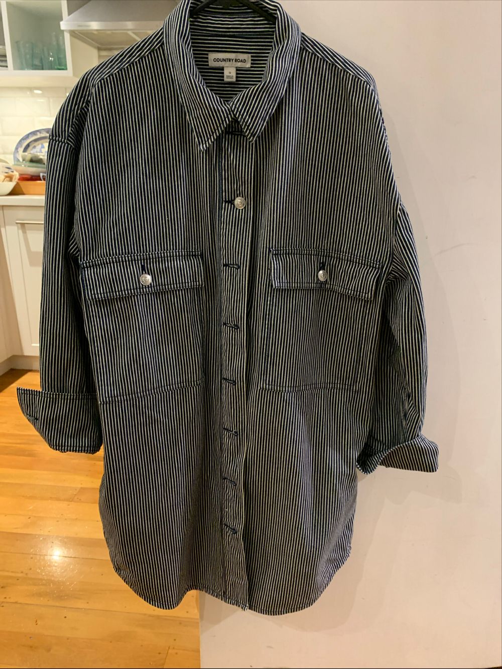 country road stripe denim dress/shacket