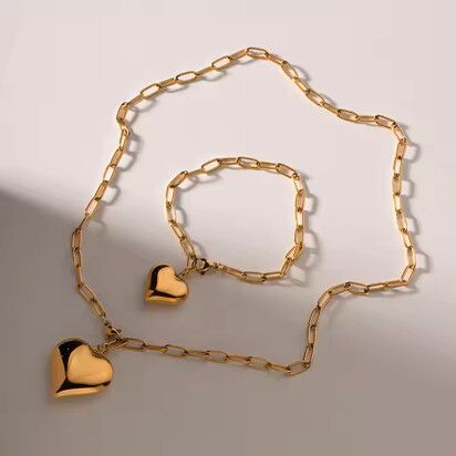 18K gold plated Eros bracelet & necklace