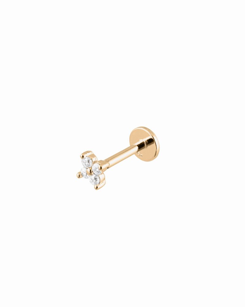 Gold Flower Stud Earring