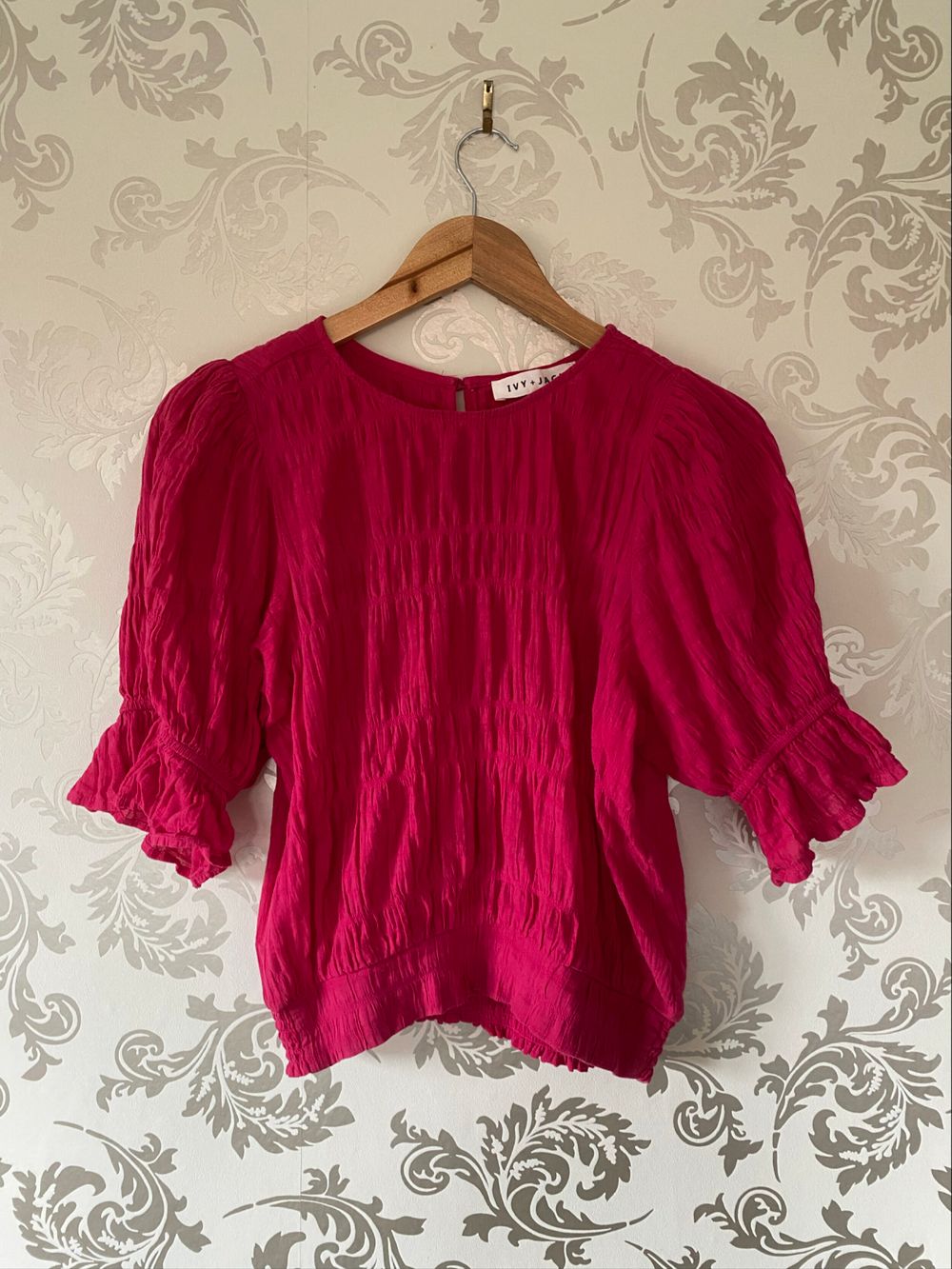 Ivy + Jack Pink Smocked Top