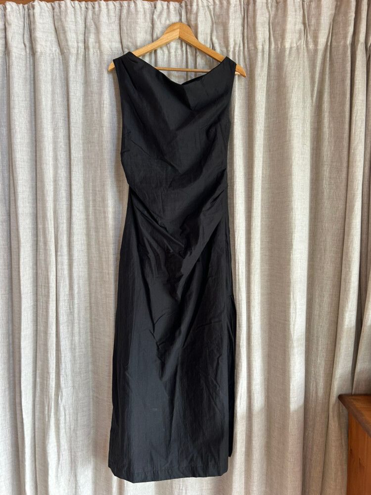 Stories be told tuck dress in black