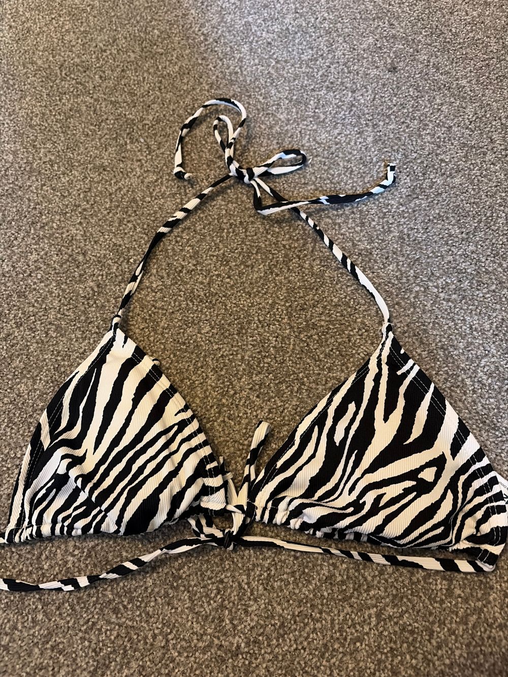 Anko Black And White Zebra Print Bikini Top