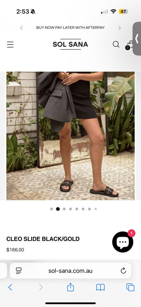 Sol Sana Cleo Black Gold Slides
