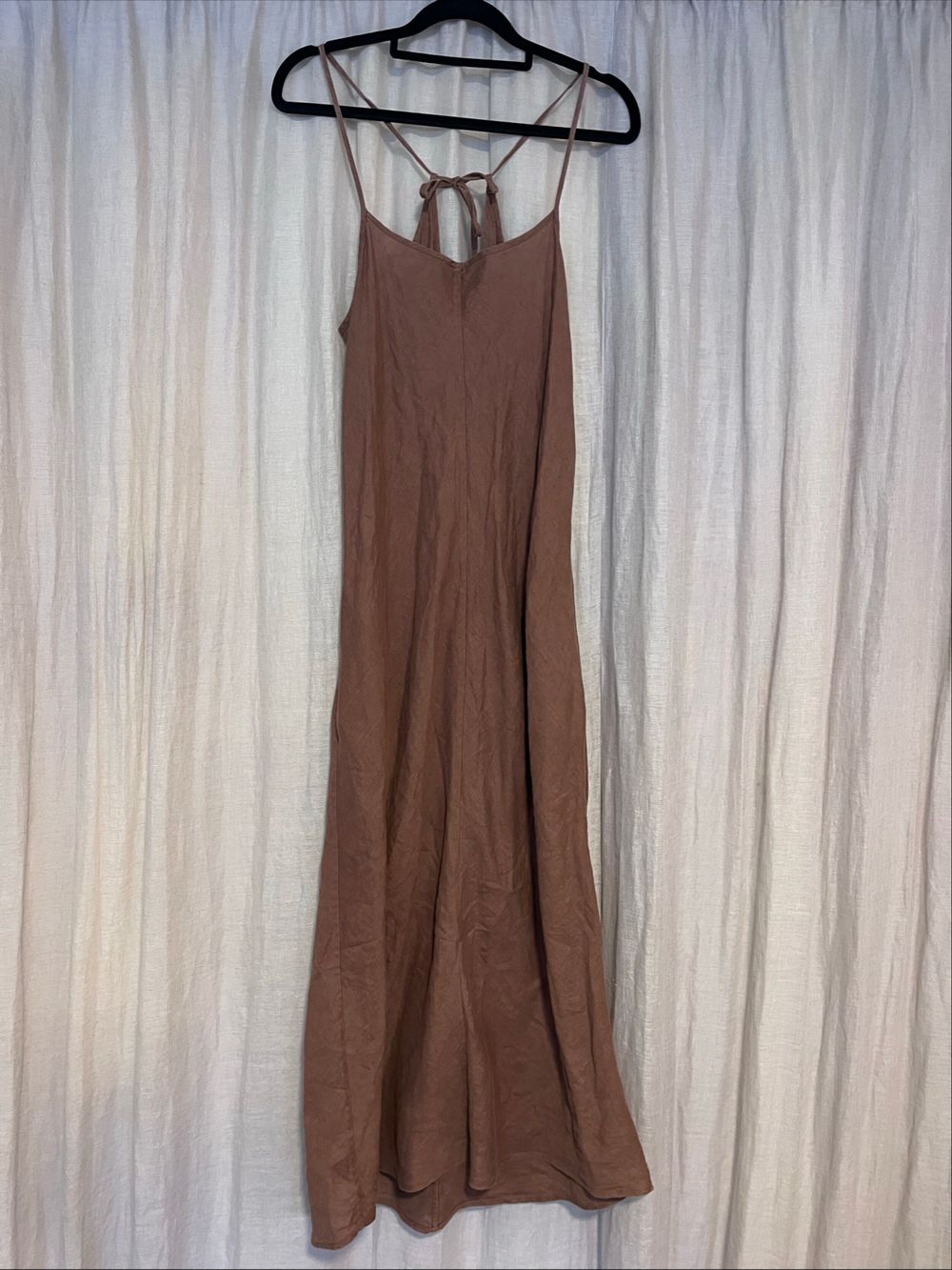 Marle Brown Linen Maxi Dress