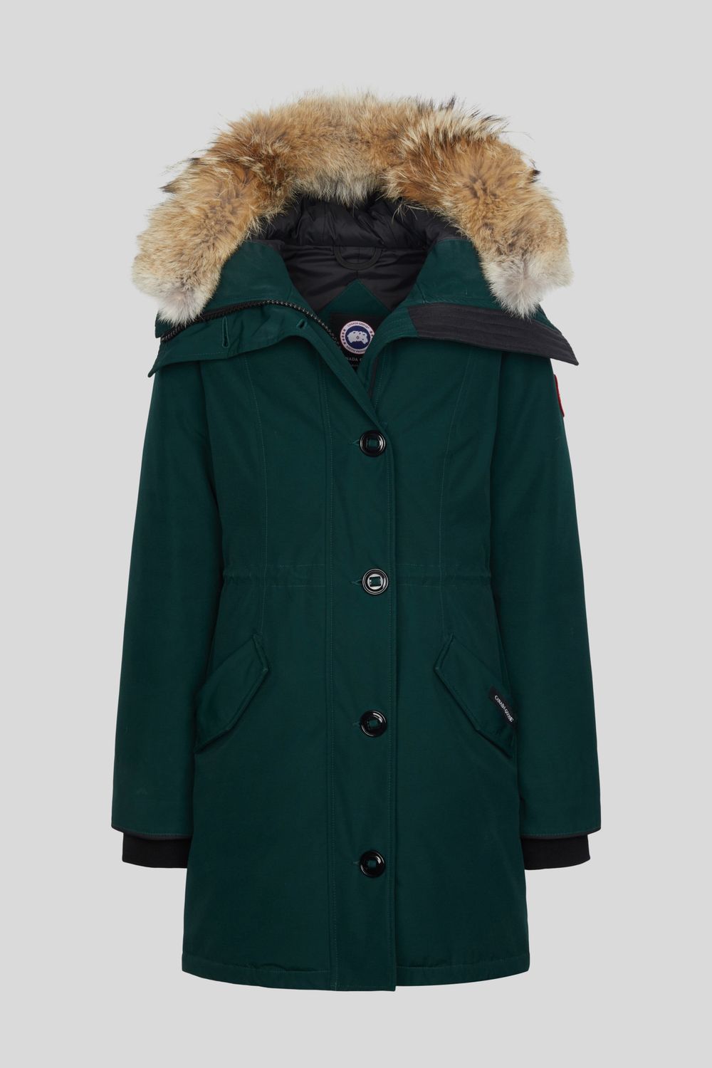 Canada Goose Green Rossclair Parka With Fur Trim