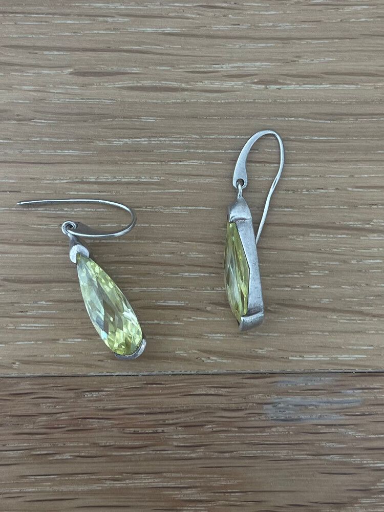vintage citrine silver earrings