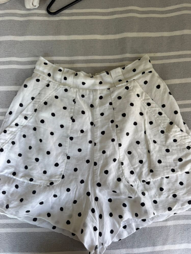 Aje White Black Spot Shorts
