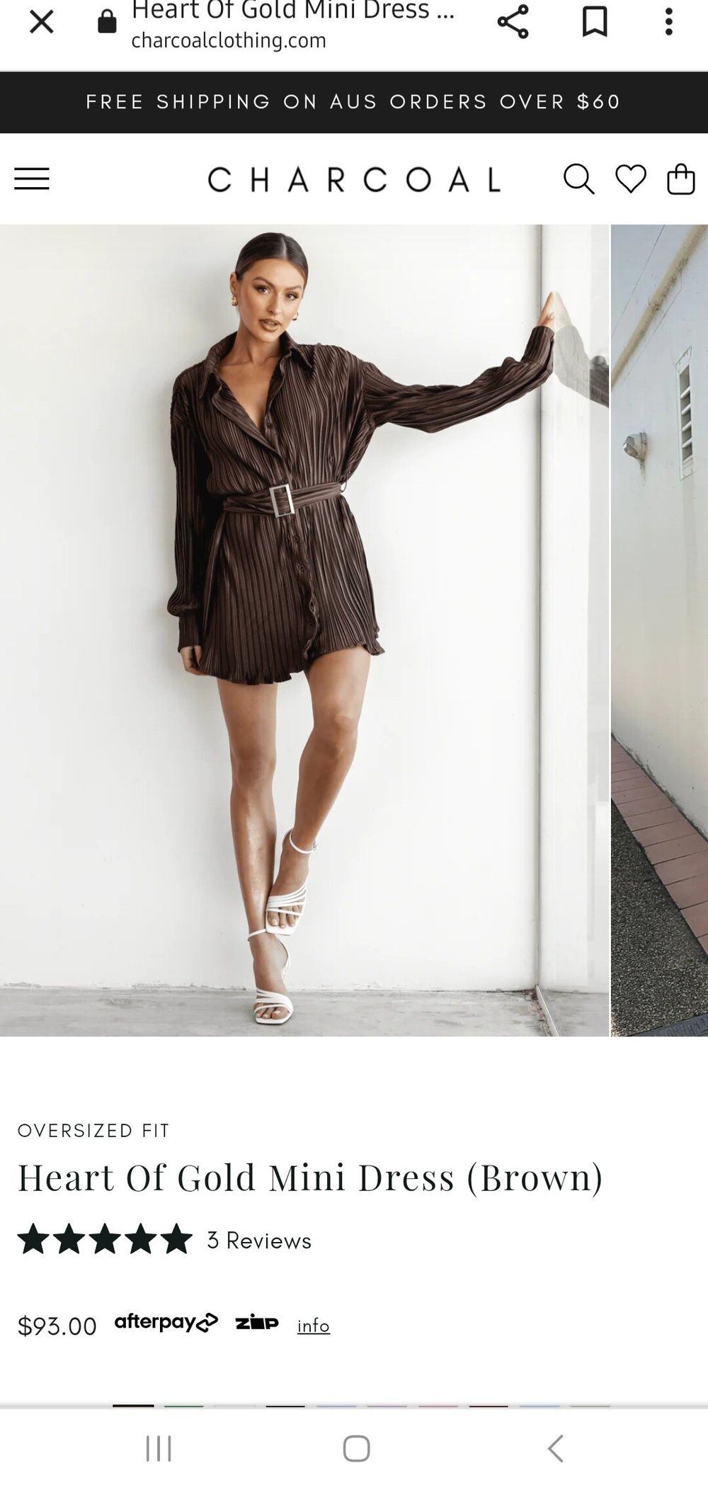 Charcoal - Heart of gold dress - brown on Designer Wardrobe