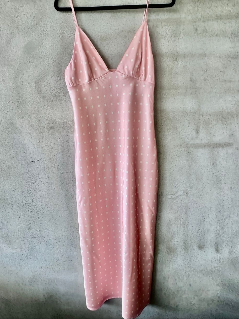 Shona Joy Pink with White Pokadots Maxi dress