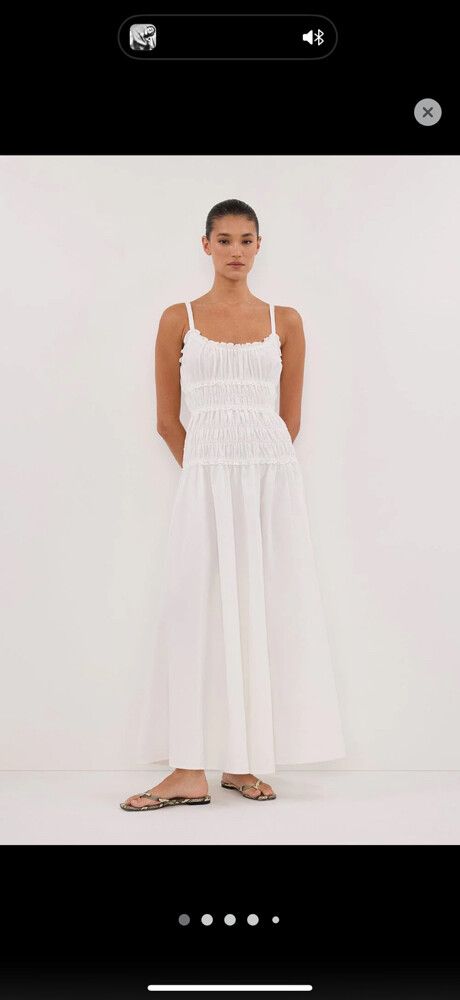 Dissh Toby White Cotton Midi Dress