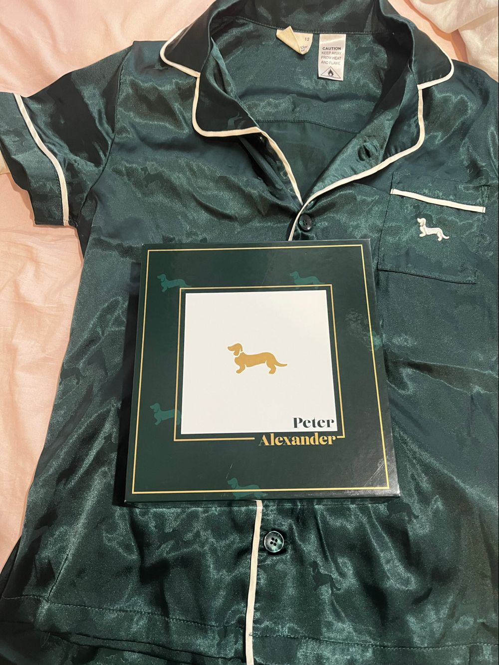 Peter Alexander Green Satin Pyjama Set