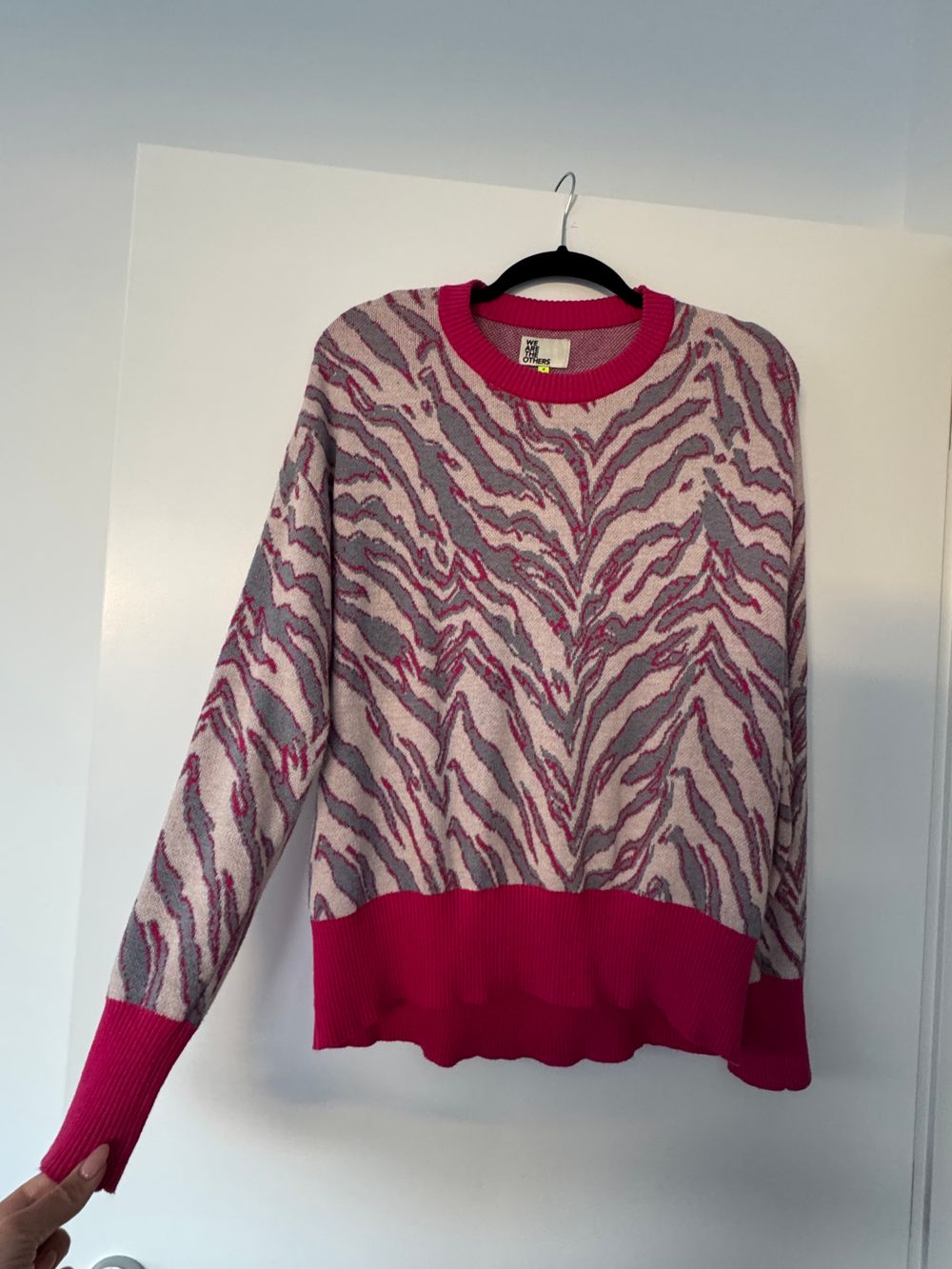 We Are The Others Pink Grey Knit - zebra style - Jumper