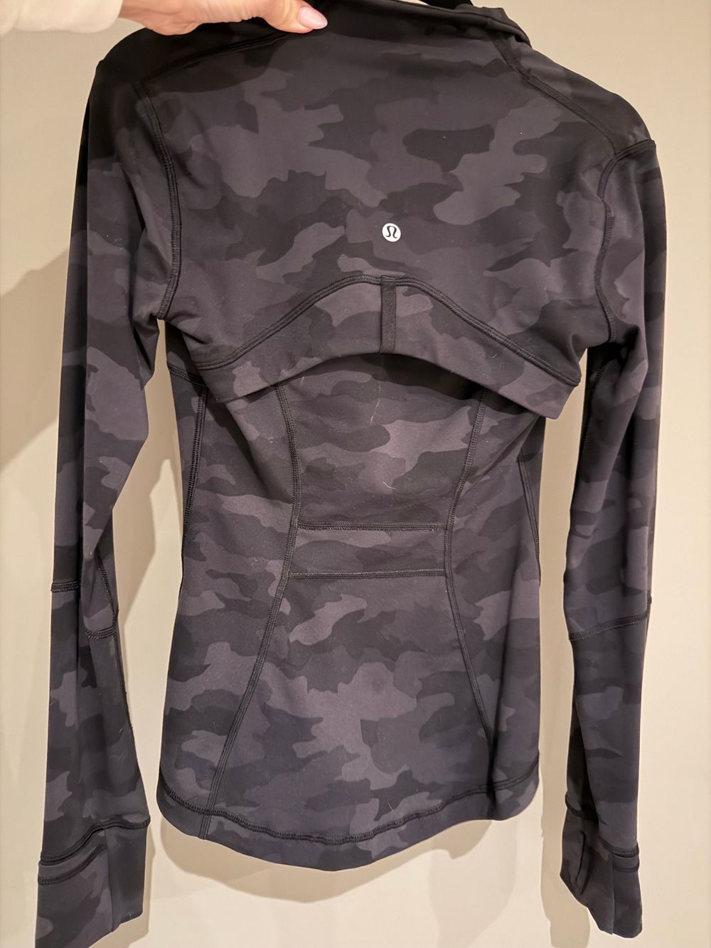 Lululemon camo zip up gym or yoga top