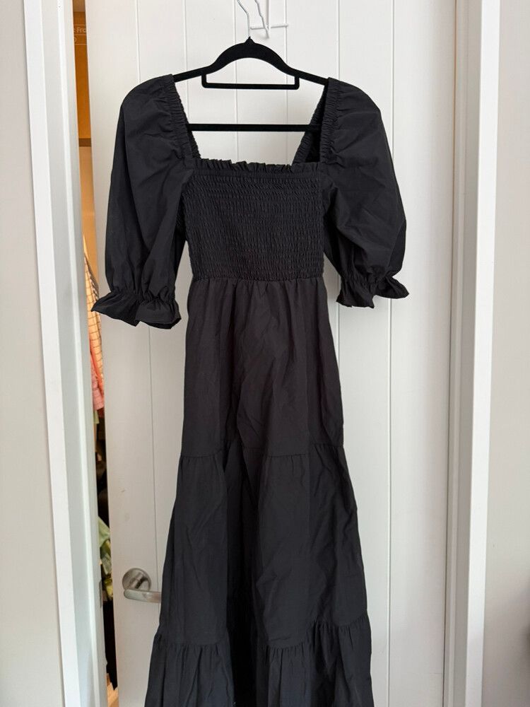 Stradivarius Black Midi Dress size M