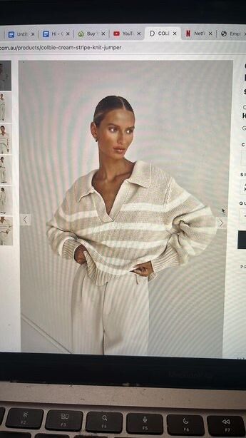 DISSH Cream Stripe Knit Jumper