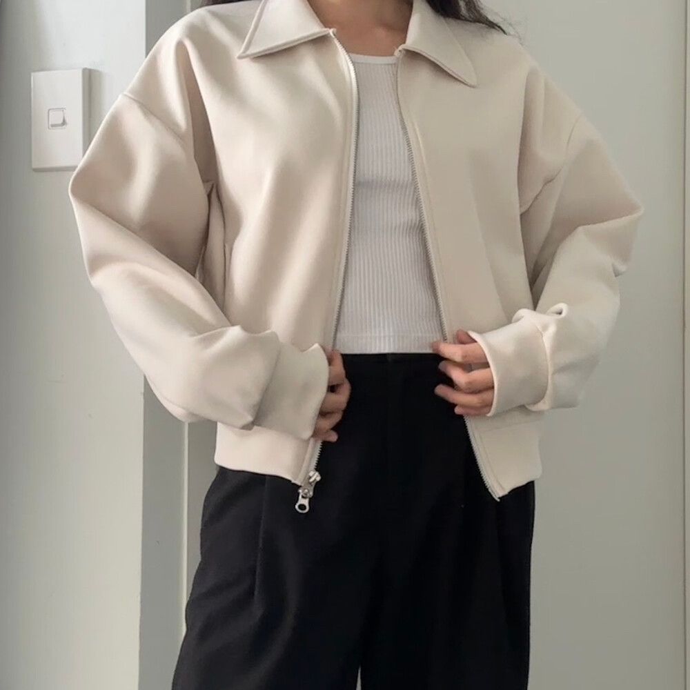 Zip jacket In Ivory Size 6