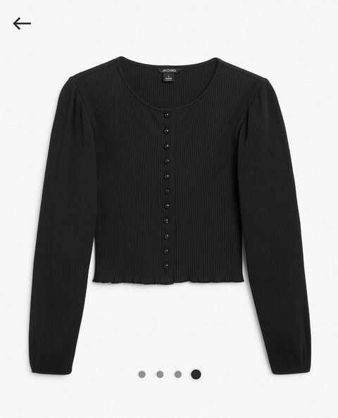 Monki Volume Sleeve Knit Cardigan Xs