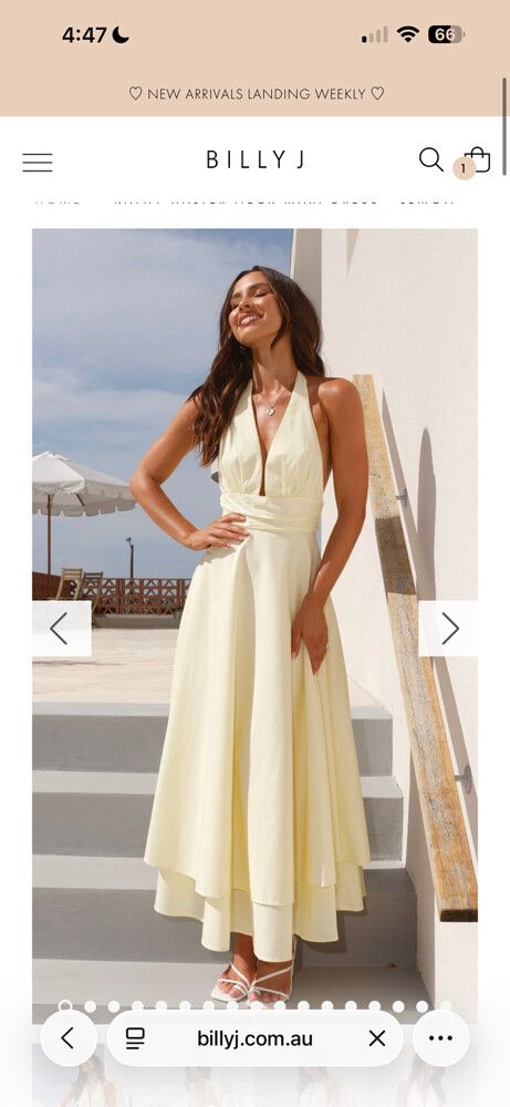 Billy J Yellow Halter Midi Dress - worn once