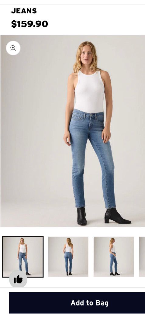 Levi’s 314 Shaping Straight Jeans – Blue – Size 32 / 14