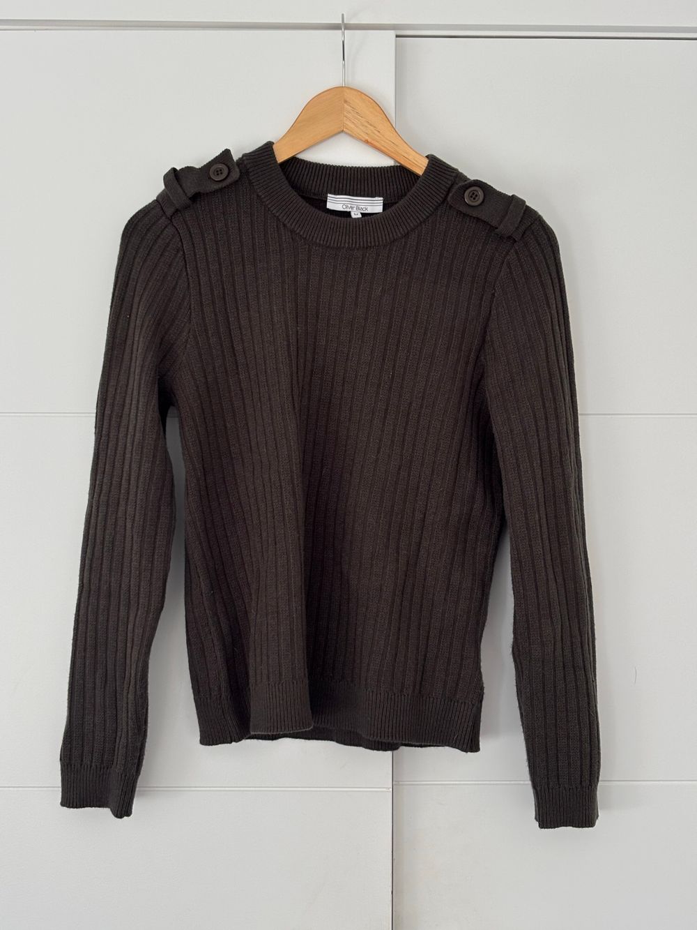 Oliver Black Dark Brown Ribbed Jumper