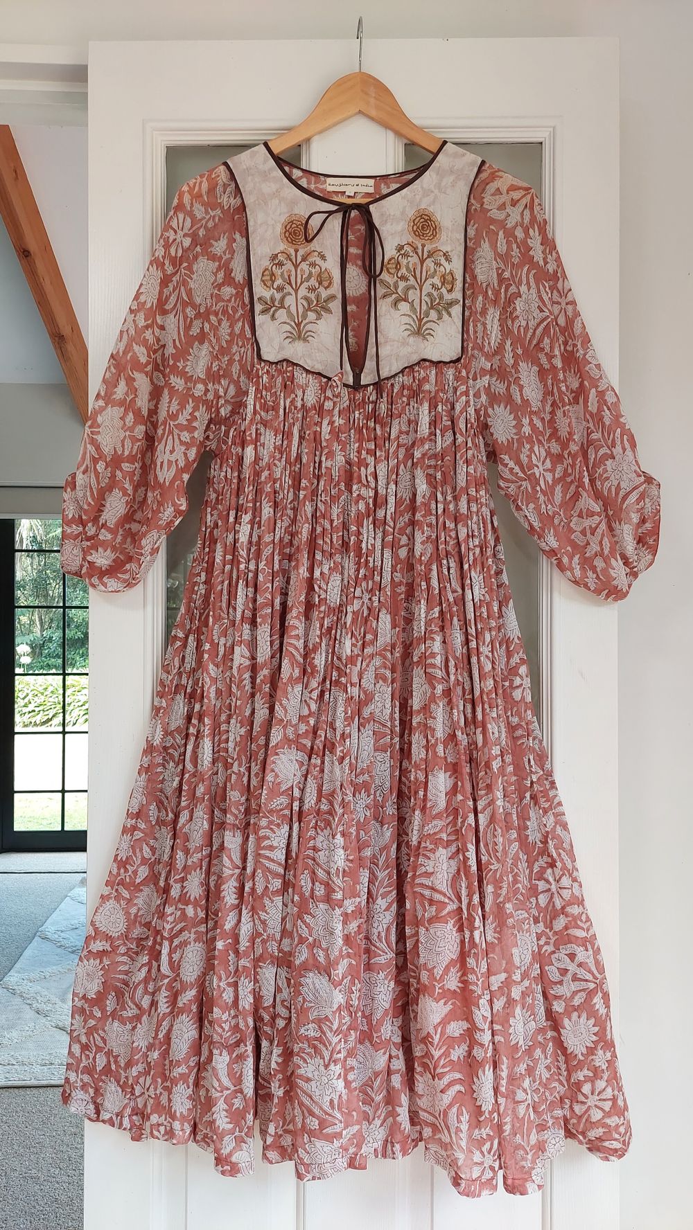 Daughters of India - Diya Midi Dress ~ Chestnut on Designer Wardrobe