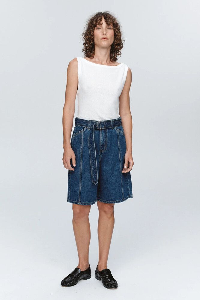 Marle Belted Jean Shorts Size 27