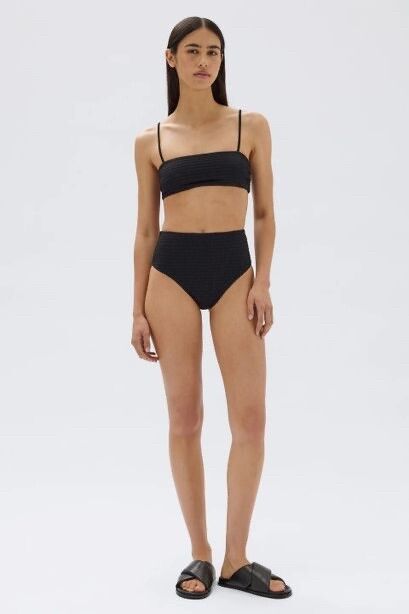 Textured Bikini Set - High Waisted