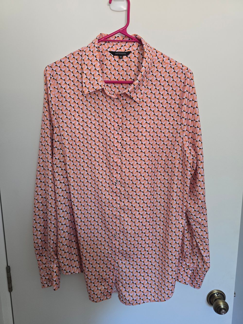 Portmans Pink Geometric Print Shirt