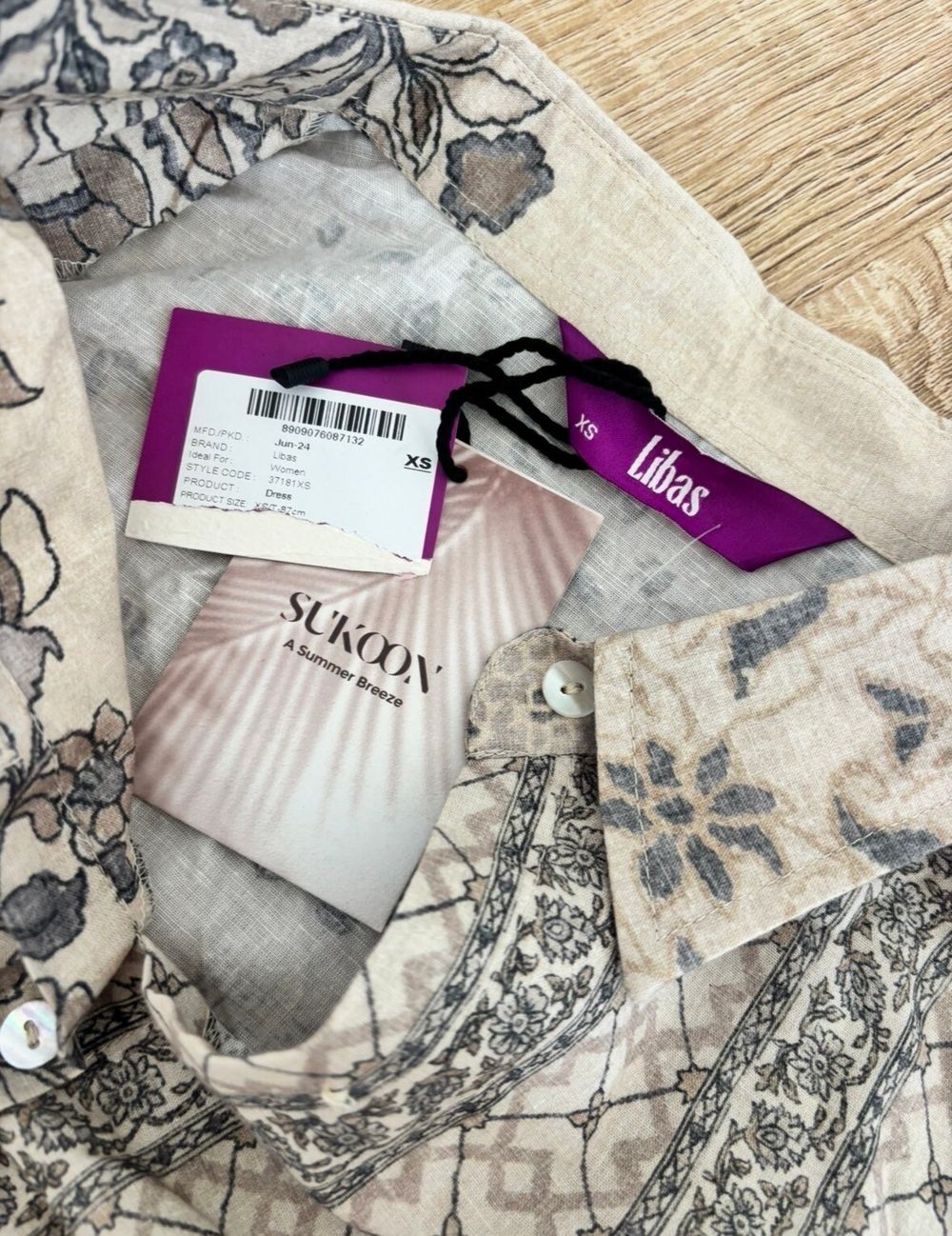 Libas Beige Printed Midi Dress