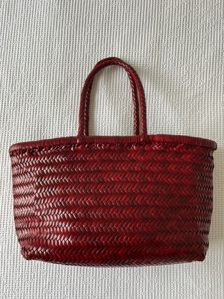 Altica Red Leather Woven Basket Bag (Dragon Diffusion style)